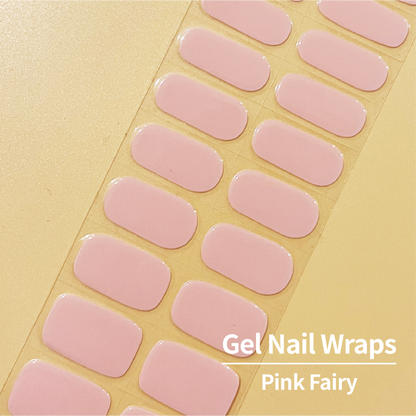 COLOURFULSHARK Nail Artist / Semi-Cured Gel Nail Wraps / Pink Fairy