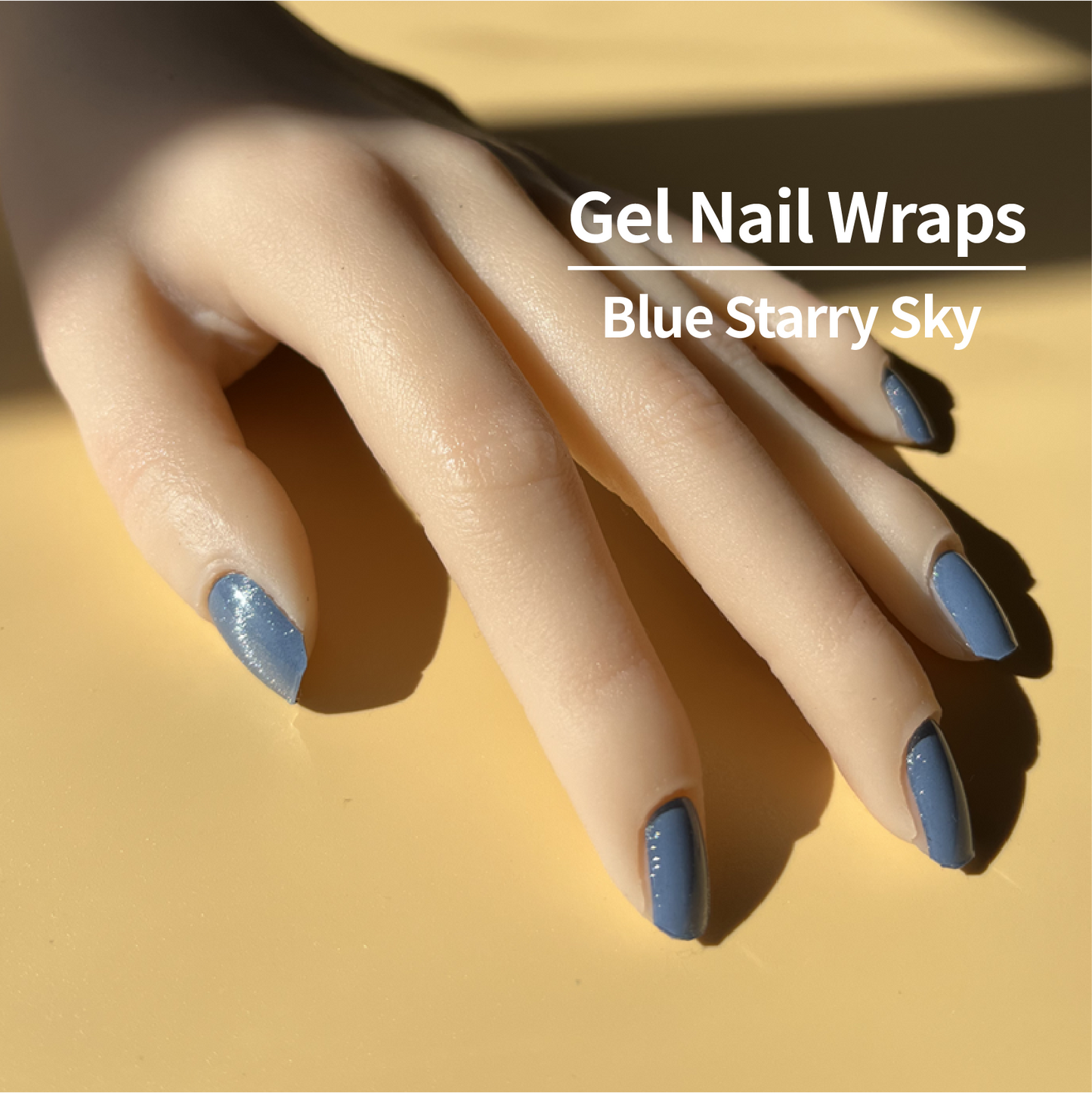 COLOURFULSHARK Nail Artist / Semi-Cured Gel Nail Wraps / Blue Starry Sky