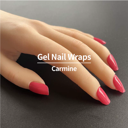 COLOURFULSHARK Nail Artist / Semi-Cured Gel Nail Wraps / Carmine