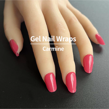 COLOURFULSHARK Nail Artist / Semi-Cured Gel Nail Wraps / Carmine